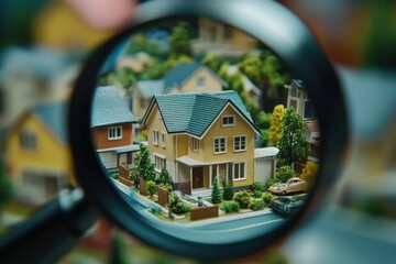 Magnifying Glass Reveals Miniature House Details