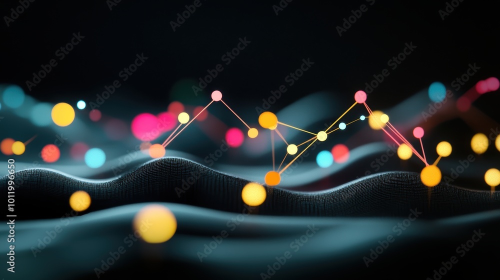 Aufkleber a series of interconnected charts showing the correlation between different market sectors and econo