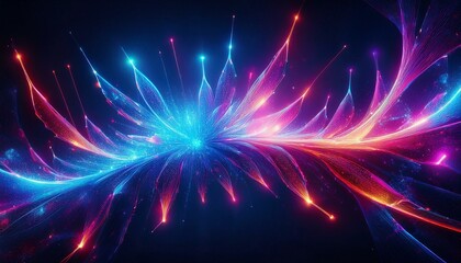 Naklejka premium Abstract light art in blue & pink