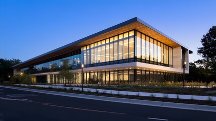 Obraz premium A modern building with clean lines and a minimalist design