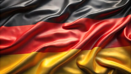 Close-up of Waved Germany Flag with Ripples, Ideal for Cultural or National Displays