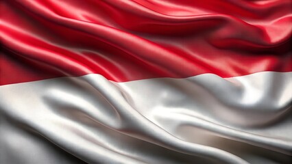 Close-up of Indonesian Flag Waved with Ripples for Cultural and National Themes