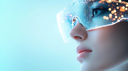 A leader, with a visionary spirit, uses technology to visualize a futuristic concept, showcasing their forward thinking approach to leadership.