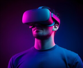 A man wearing a VR glasses
