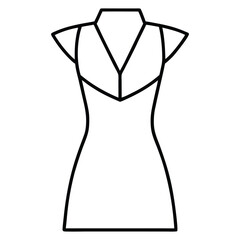 This modern vector art illustration showcases a stylish notch neck dress for girls, perfect for fashion design, apparel prints, and children's clothing graphics. Ideal for trendy and chic designs.