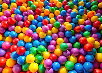 Fototapeta premium Colorful Kids Ball Pit Filled with Bright Balls for Playtime Fun and Entertainment at Home