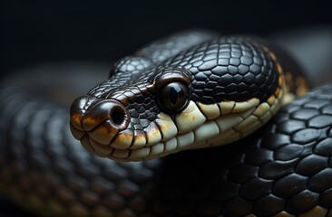 close-up of the snake's head