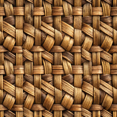 Obraz premium Close-up of intricate woven bamboo texture for natural backgrounds