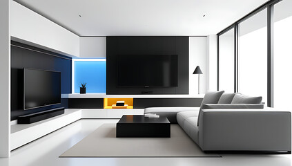 Fototapeta premium modern living room lcd tv
