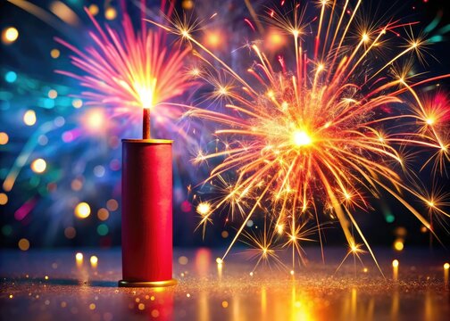 Colorful m80 firecracker ready for celebration, perfect for festive occasions and fireworks displays