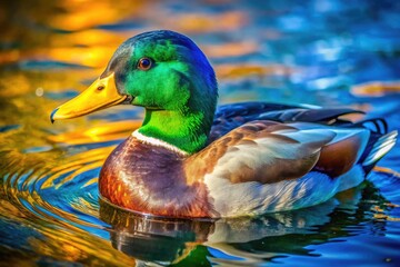 Fototapeta premium Colorful Mallard Duck Clipart Illustration for Nature, Wildlife, and Educational Projects and Designs