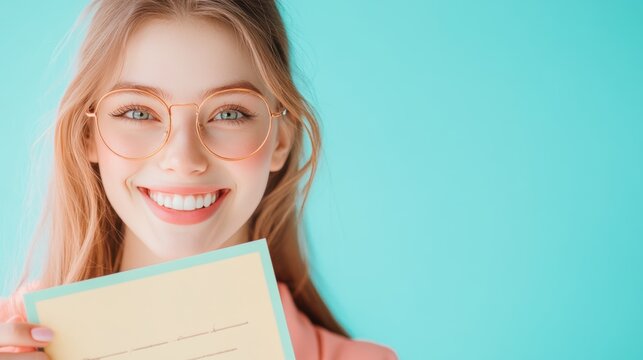 A woman smiling brightly while holding a certificate for completing a new skill, symbolizing the achievement of a personal goal.