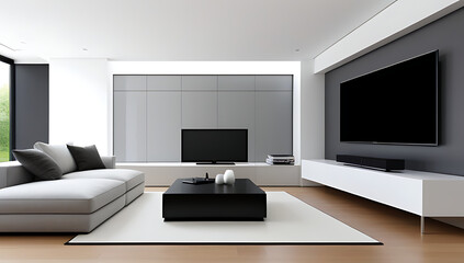 modern living room lcd tv