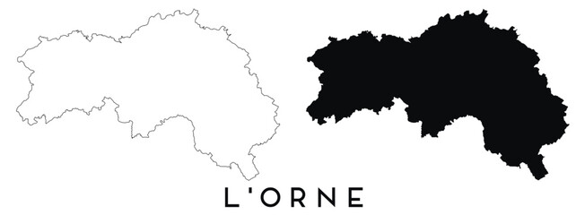 Orrne map outline and black silhouette vector