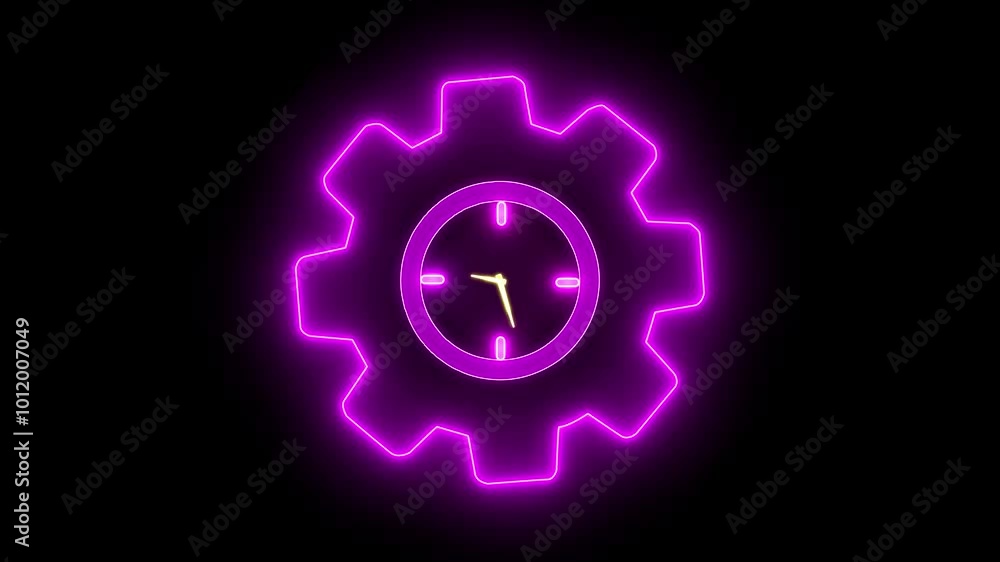 Aufkleber time management concept. work planning for increases efficiency and reduces work time. glowing neon 