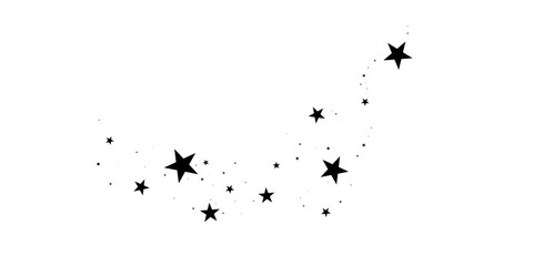 Stars on a white background.Meteoroid, comet, asteroid, stars.Falling star.
