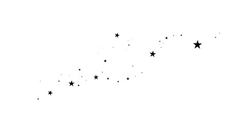 Stars on a white background.Meteoroid, comet, asteroid, stars.Falling star.