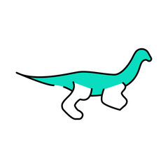 Obraz premium gallimimus dinosaur line icon vector. gallimimus dinosaur sign. isolated symbol illustration