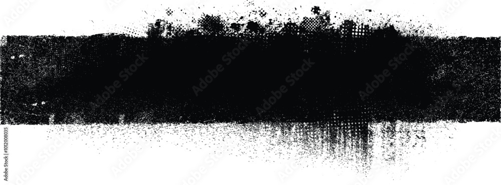 Poster brush paint .grunge paint roller . vector brush stroke . distressed banner . black stripe with rough