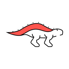 gastonia dinosaur line icon vector. gastonia dinosaur sign. isolated symbol illustration