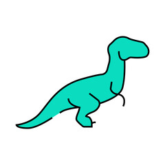 Fototapeta premium velociraptor dinosaur line icon vector. velociraptor dinosaur sign. isolated symbol illustration