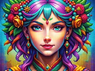 Colorful Pixel Character Design for Video Games and Digital Art Projects, Versatile and Unique Style
