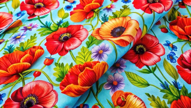 Colorful poppy playtime fabric design with vibrant patterns suitable for crafts and textile projects
