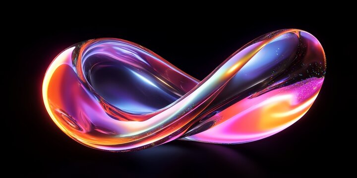 Iridescent background crystal glass abstract shape