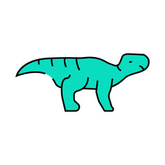 aurora ceratops dinosaur line icon vector. aurora ceratops dinosaur sign. isolated symbol illustration