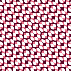 Seamless pattern with geometric motifs in three colors