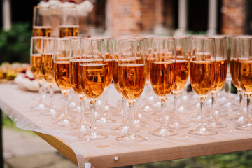 glasses of champagne on a table