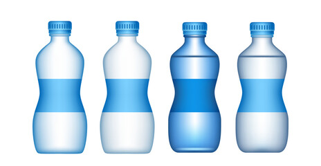 Bottle of water. Plastic bottle with water. Vector 3D clipart isolated on white background.