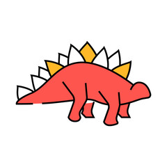 stegosaurus dinosaur line icon vector. stegosaurus dinosaur sign. isolated symbol illustration