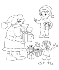 Christmas coloring page for kids and adults