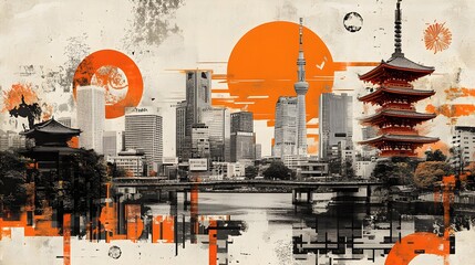 A collage that combines different cultures and traditions in one image