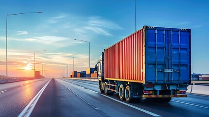 Obraz premium Highway freight truck 