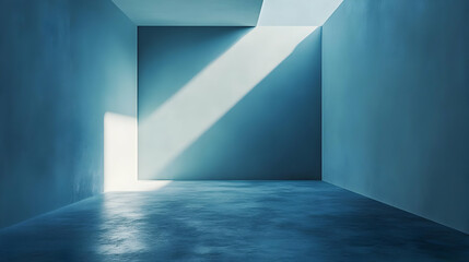 Abstract Blue Room Background with Light