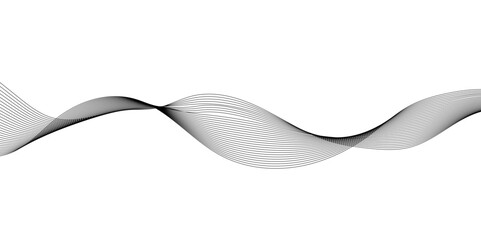 Technology and business wave lines on transparent background. Frequency sound wave, twisted curve lines with blend effect