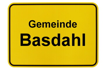 Illustration eines Ortsschildes der Gemeinde Basdahl in Niedersachsen