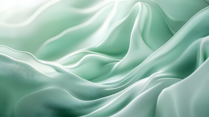 Obraz premium Abstract Background - Mint Green Fabric Waves