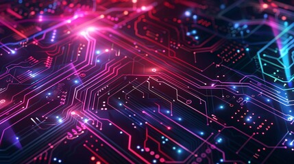 Fototapeta premium Abstract circuit board futuristic technology processing Data Transmission Concepts