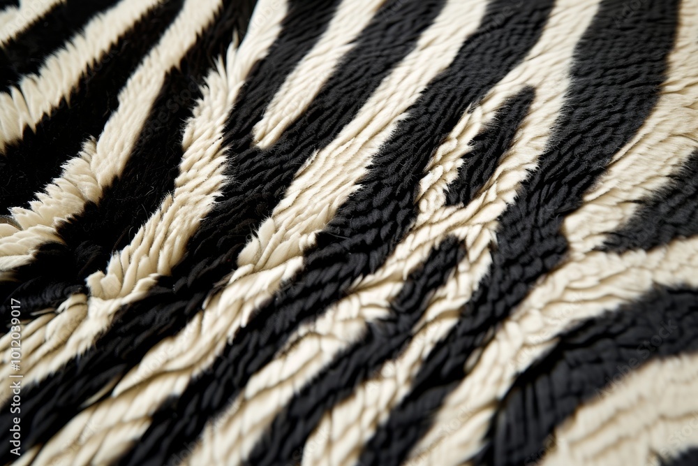 Poster soft and textured zebra print fabric draped elegantly on a surface, showcasing contrasting black and