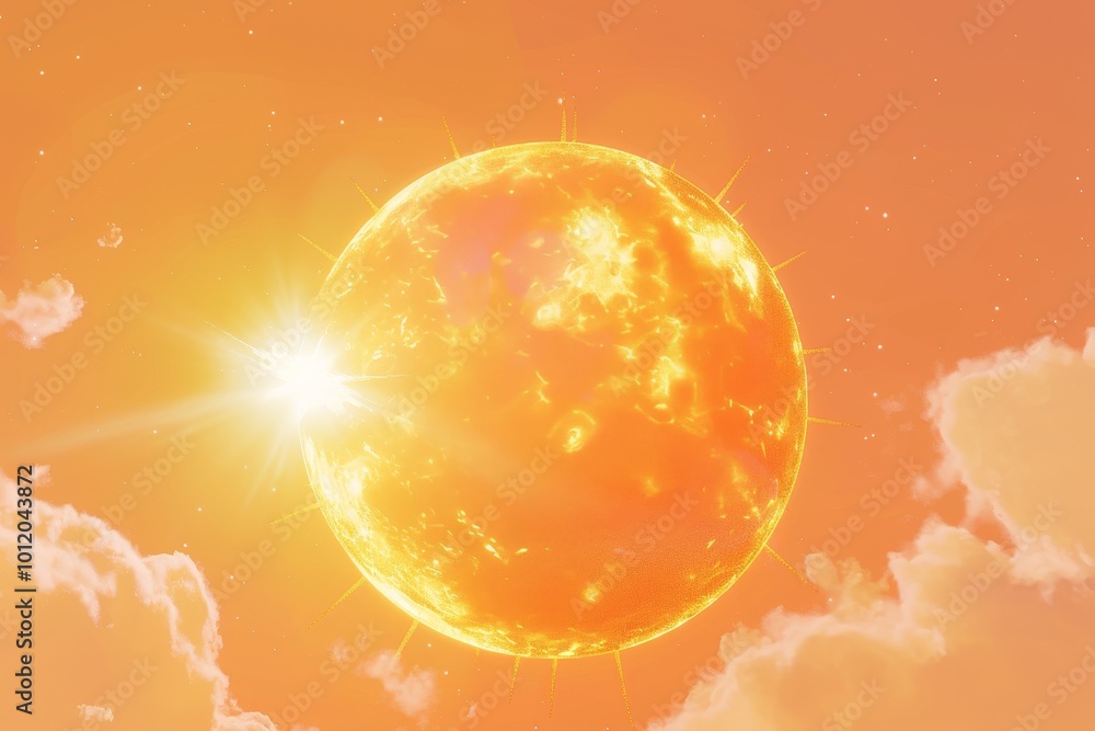 Poster unique sunburst wall decoration with intricate golden rays cast against a soft blue background, crea