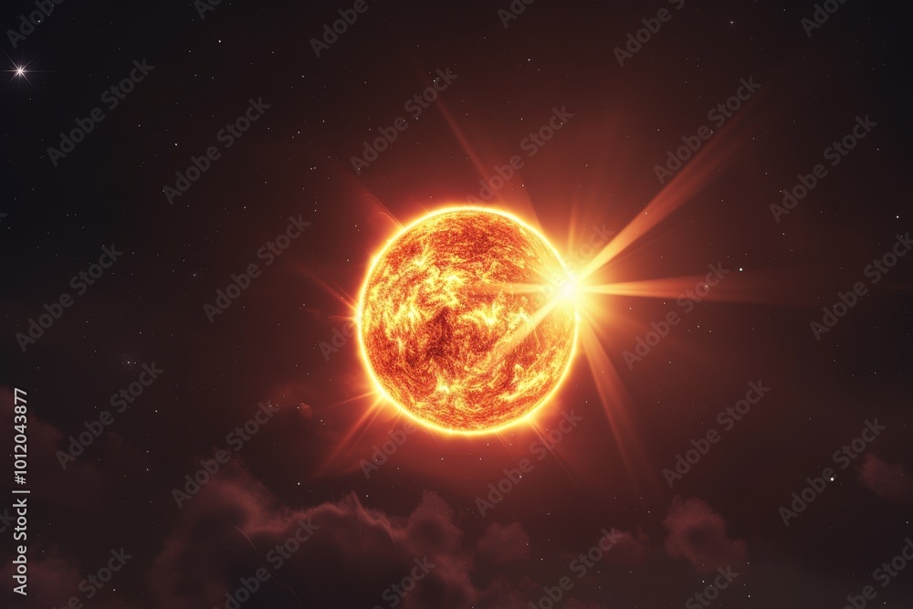 Poster unique sunburst wall decoration with intricate golden rays cast against a soft blue background, crea