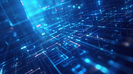 Blue geometric shape abstract technology background