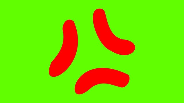 Angry expression  symbol isolated on green background.  comic, cartoon elements