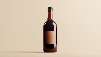 Obraz premium 3D Illustration of a Bottle with a Pop-Out Neck Hanger Label for Promotion and Branding. AI generated illustration