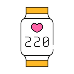 rhythm control watch line icon vector. rhythm control watch sign. isolated symbol illustration