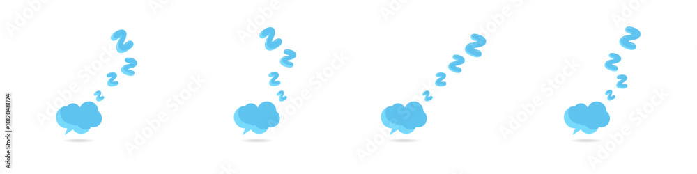 Poster speech bubble vector icon. sleepy message bubble icon. a thought in a dream. letters sign sleep vect