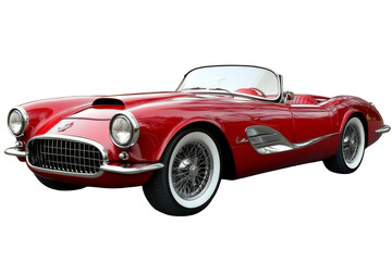 Naklejka premium Classic red sports car on transparent background